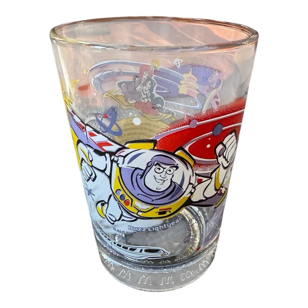 McDonald's Disney100 Collectible Glass Tumbler EPCOT Buzz Lightyear Belle Mickey